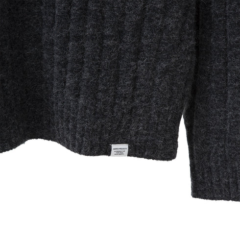 Norse Projects Sigfred Rib Alpaca Merino Charcoal Melange N45-05371034 Degli Uberti